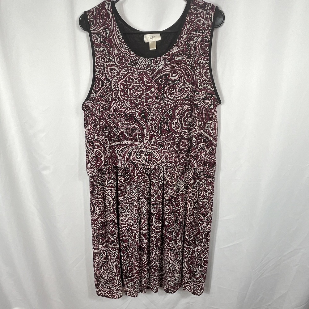 Ann Taylor LOFT XL A-Line Sleeveless Paisley Knee Length Dress